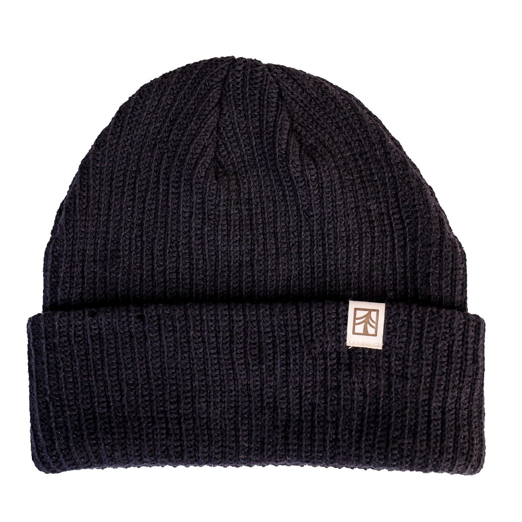 Rustek 100% Organic Cotton Beanie: Black