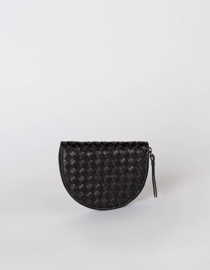 Laura Woven Coin Purse-  Black