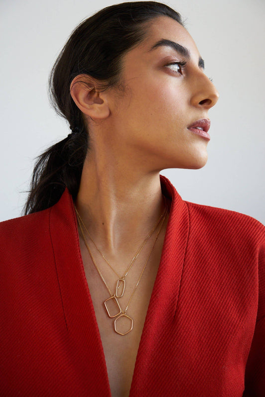 14k Gold Filled Simple Shapes Necklace