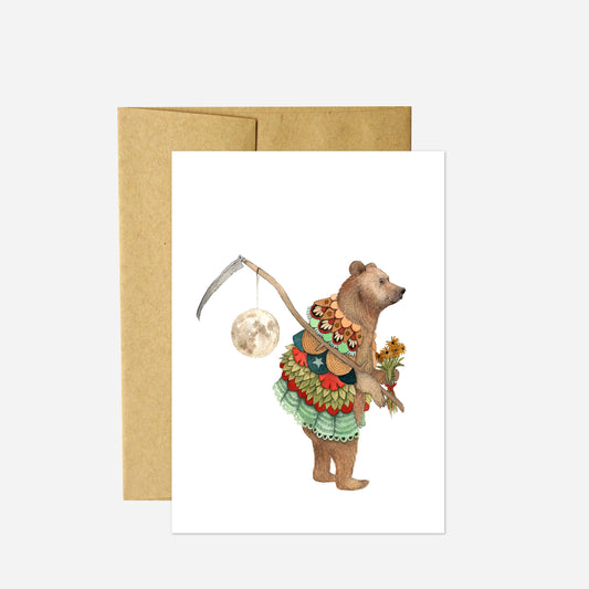 Luna at Harvest Blank Greeting Card