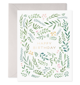 E. Frances Paper - Pretty Leaves | Floral Birthday Card