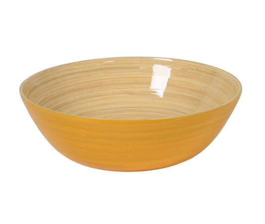 Yellow Large Shallow Bamboo Bowl