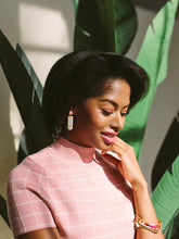 Load image into Gallery viewer, Peach Grid High Tide Earrings
