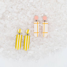 Load image into Gallery viewer, Peach Grid High Tide Earrings
