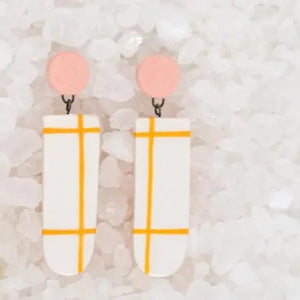 Peach Grid High Tide Earrings