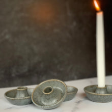 Load image into Gallery viewer, Gray Speckled Candle Holder
