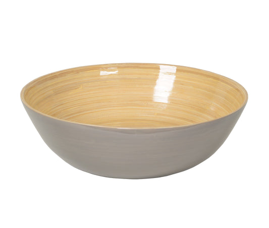 Grey Large Shallow Bamboo Bowl