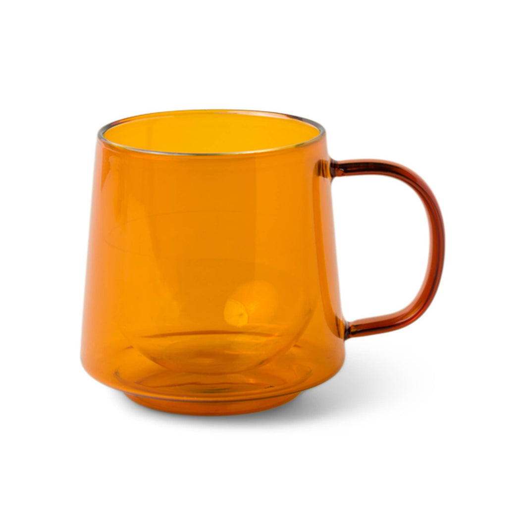 Double Walled Glass Mug - Amber, 12 oz