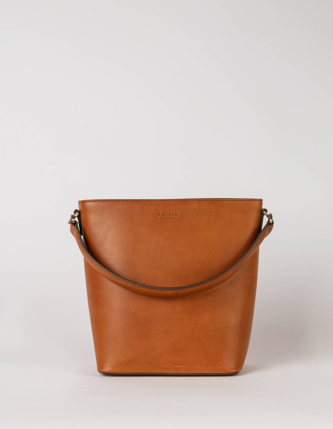 O My Bag - Leather Bag Bobbi Bucket Bag Maxi - Cognac Classic Leather