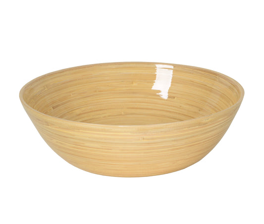 Natural Large Shallow Bamboo Bowl