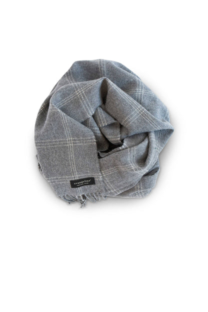 Evangeline Linens - Wearable Wraps: Windowpane Classic Grey