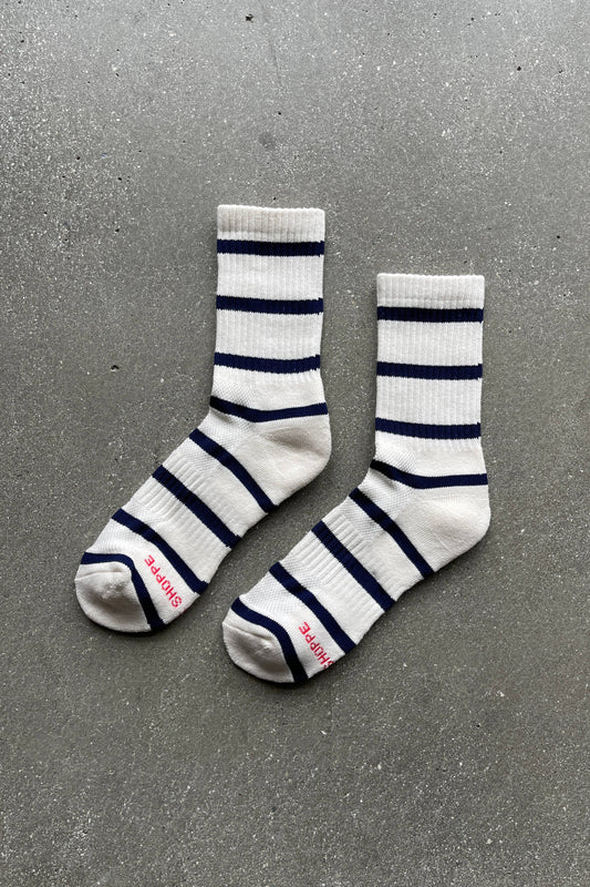 Striped Boyfriend Socks: Sailor Stripe
