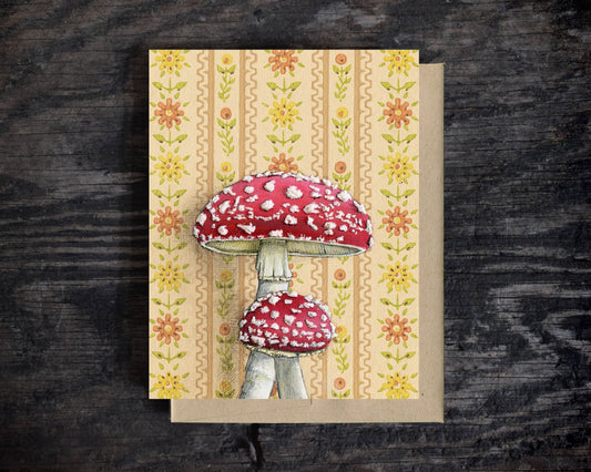 Emily Uchytil - Toadstool Mushroom - Amanita Muscaria - Note Card