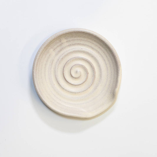 Gravesco Pottery - Handmade Pottery Spoon Rest in Cream