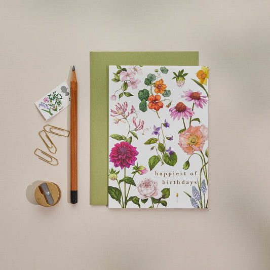 Catherine Lewis Design - Bountiful Blooms - Happiest of Birthdays - Card