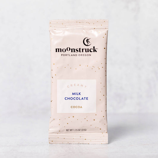 Moonstruck Chocolate Co - Creamy: Milk Chocolate Hot Cocoa Single Serving Pouch