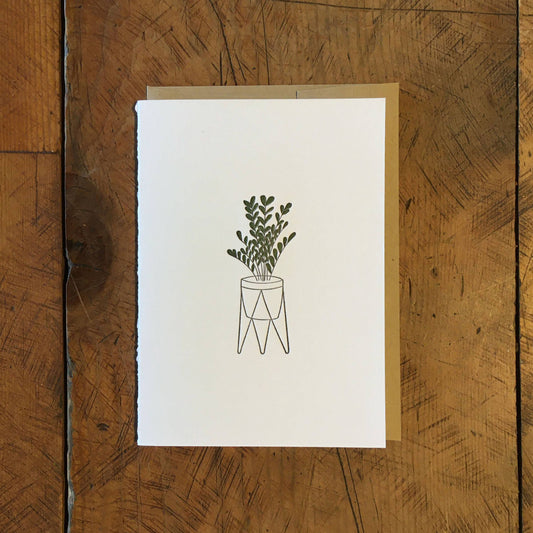 Green Bird Press - ZZ Plant Letterpress Card