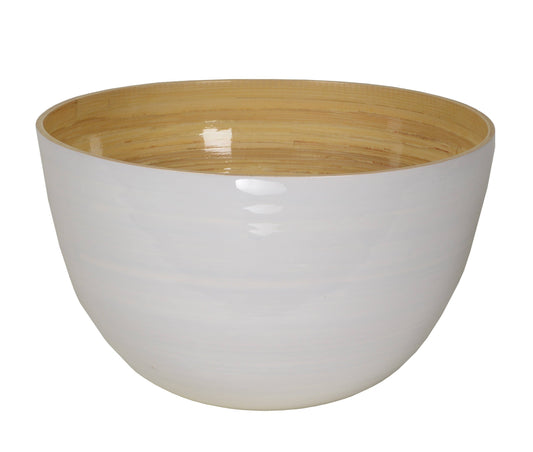 White Bamboo Serving Bowl - Family Size